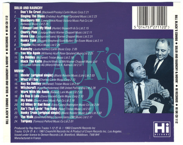 Bill Black's Combo : Solid And Raunchy & Movin' (CD, Comp)