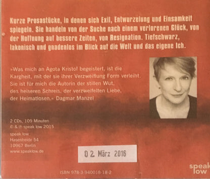 Agota Kristof, Dagmar Manzel : Irgendwo (Erzählungen) (2xCD)