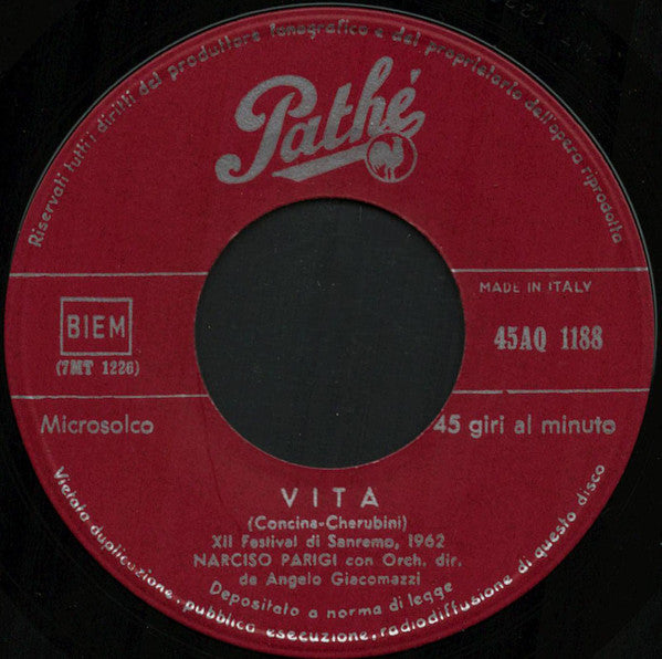 Narciso Parigi : Vita / Pesca Tu Che Pesco Anch'Io (7")