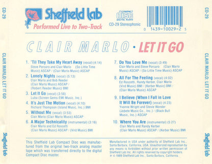 Clair Marlo : Let It Go (CD, Album)