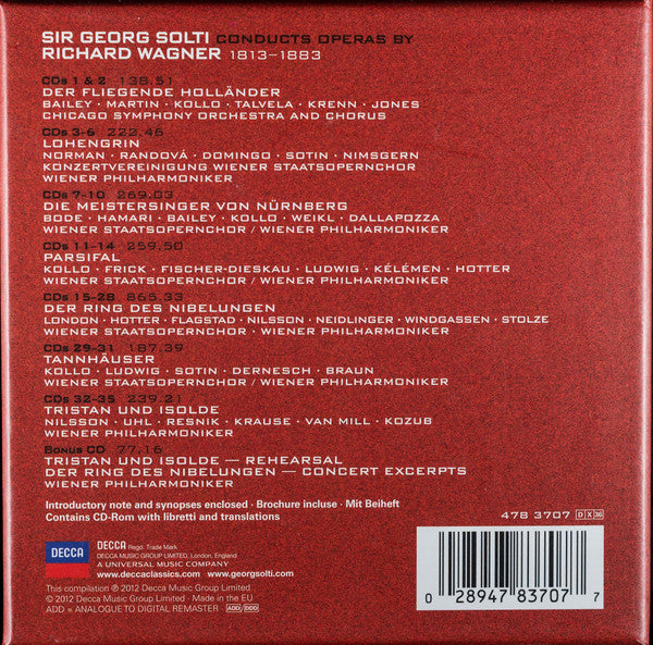 Solti*, Wagner* : Solti Conducts The Wagner Operas (36xCD, Comp + Box, Comp)