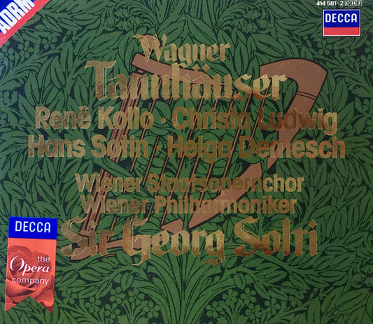 Wagner* - René Kollo · Christa Ludwig · Hans Sotin · Helga Dernesch · Wiener Staatsopernchor · Wiener Philharmoniker · Sir Georg Solti* : Tannhäuser  (3xCD, Album, RE, RM + Box, Sli)