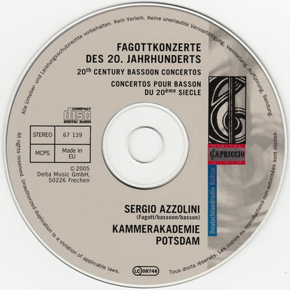 Sergio Azzolini · Kammerakademie Potsdam - Villa-Lobos* · Hindemith* · Jolivet* · Gubaidulina* : Fagottkonzerte · Bassoon Concertos (CD)