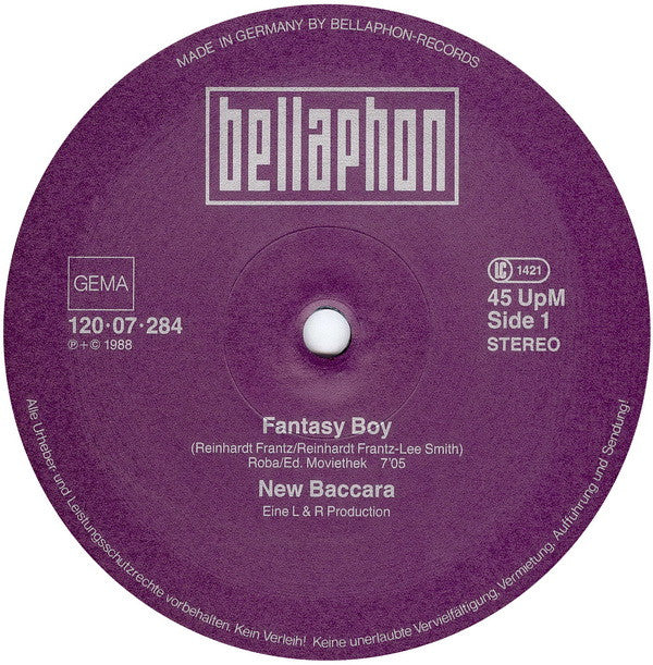 New Baccara : Fantasy Boy (Special Maxi Mix) (12", Maxi)