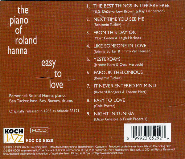Roland Hanna : Easy To Love (HDCD, Album, RE)