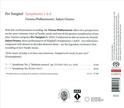 Per Nørgård, Vienna Philharmonic*, Sakari Oramo : Symphonies 1 & 8 (SACD, Hybrid, Multichannel)