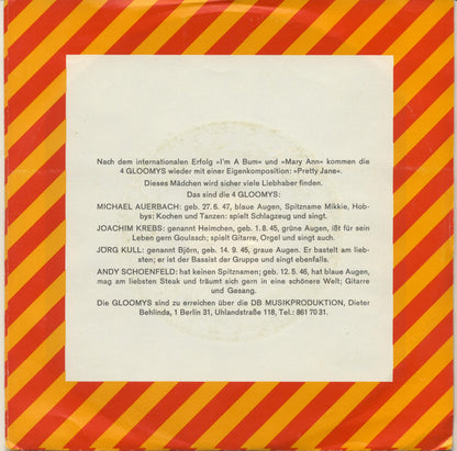 The Gloomys : Pretty Jane (7", Single, Promo)