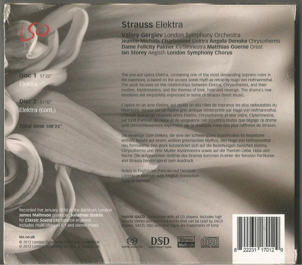 Richard Strauss - Jeanne-Michèle Charbonnet, Angela Denoke, Felicity Palmer, Matthias Goerne, London Symphony Orchestra, Valery Gergiev : Elektra (2xSACD, Hybrid, Multichannel, Album)