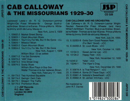 Cab Calloway & The Missourians : 1929-30 (CD, Comp)