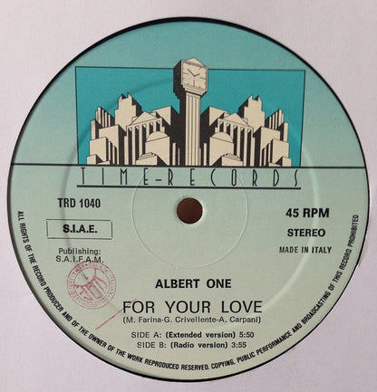 Albert One : For Your Love (12")