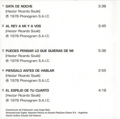 Vox Dei (2) : Gata De Noche (CD, Album, RE)