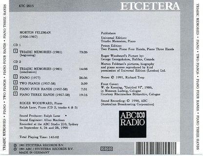 Morton Feldman - Roger Woodward : Triadic Memories (2xCD, Album)