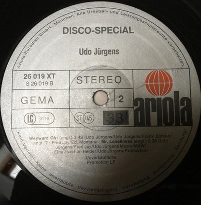 Udo Jürgens Und Die Fußballnationalmannschaft* : Buenos Dias Argentina / Wayward Girl / Mr. Loneliness (12", Promo)