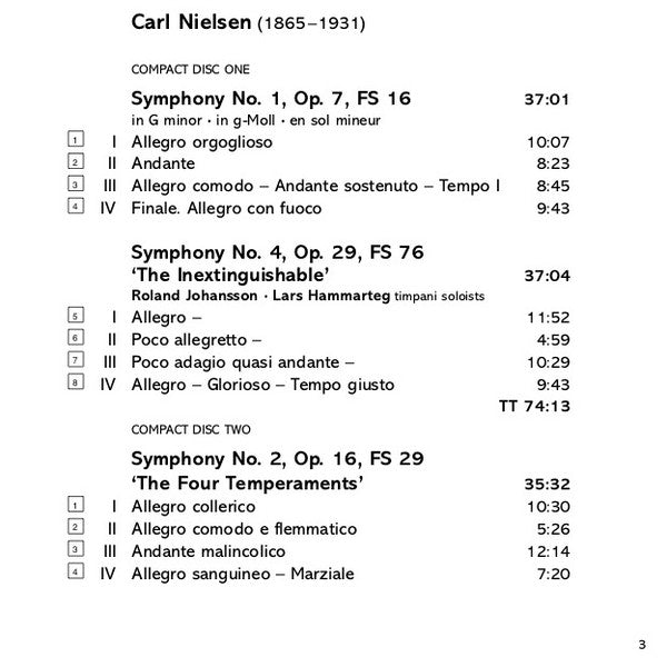 Carl Nielsen, Royal Stockholm Philharmonic Orchestra*, Gennady Rozhdestvensky* : Symphonies (3xCD, Comp, RM)