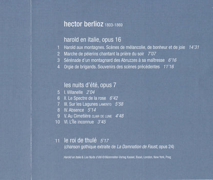 Hector Berlioz - Anne Sofie Von Otter, Antoine Tamestit, Les Musiciens Du Louvre, Marc Minkowski : Les Nuits D'Été – Harold En Italie (CD, Album)