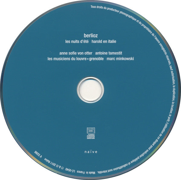 Hector Berlioz - Anne Sofie Von Otter, Antoine Tamestit, Les Musiciens Du Louvre, Marc Minkowski : Les Nuits D'Été – Harold En Italie (CD, Album)