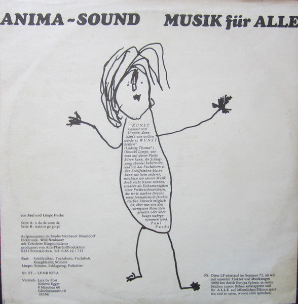 Anima-Sound : Musik Für Alle (LP, Album)