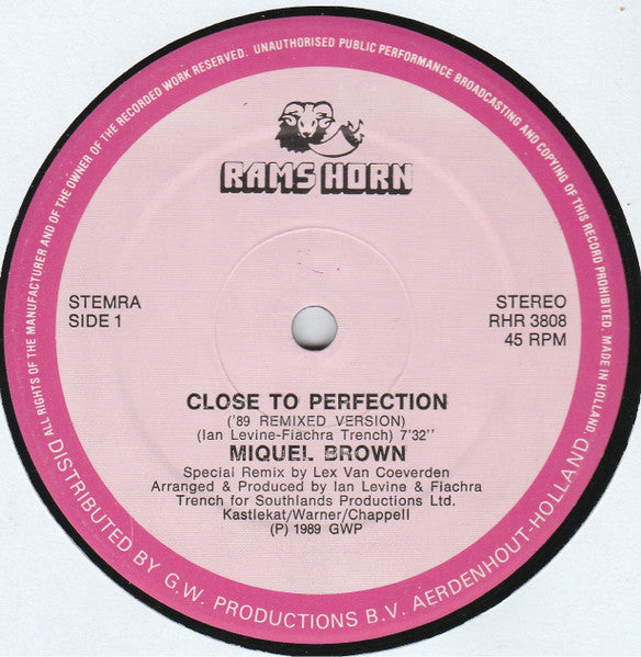 Miquel Brown : Close To Perfection (89' Remix) (12")