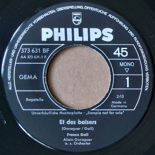 France Gall : Et Des Baisers / Mon Bateau De Nuit (7", Single, Mono, Promo)