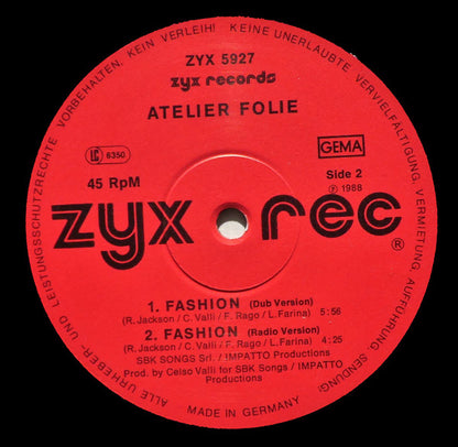 Atelier Folie : Fashion (12")