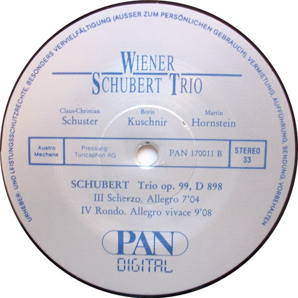 Franz Schubert - Wiener Schubert Trio : Trio Op. 99/D 898 (LP, Album)
