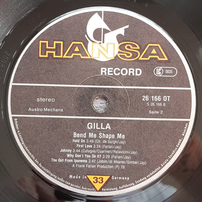 Gilla : Bend Me Shape Me (LP, Album)