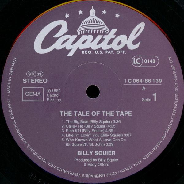 Billy Squier : The Tale Of The Tape (LP, Album)