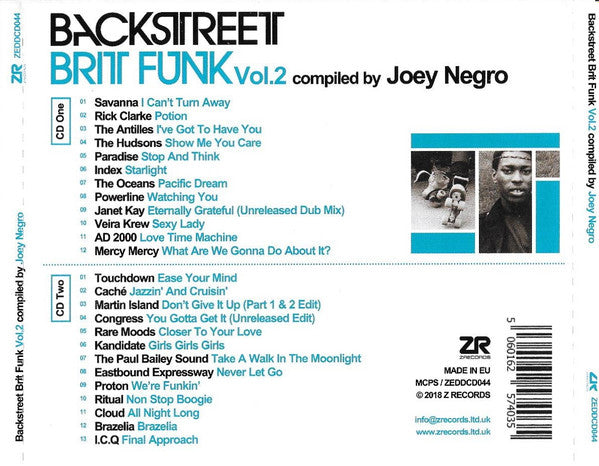 Joey Negro : Backstreet Brit Funk Vol. 2 (A Collection Of The UK's Finest Underground Soul, Jazz-Funk And Disco) (2xCD, Comp)
