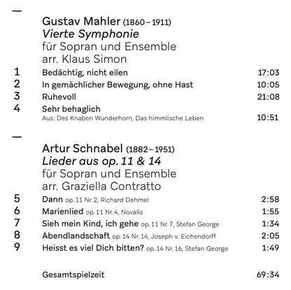 Gustav Mahler, Artur Schnabel, Rachel Harnisch, MythenEnsembleOrchestral*, Graziella Contratto : Symphony No. 4; Lieder (CD, Album)