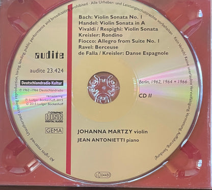 Johanna Martzy, Ferenc Fricsay · Jean Antonietti, Antonín Dvořák | Johannes Brahms | Johann Sebastian Bach | Georg Friedrich Händel | Antonio Vivaldi | Fritz Kreisler | Joseph Hector Fiocco | Maurice Ravel | Manuel De Falla : Berlin 1953 - 1966 (2xCD, Comp)