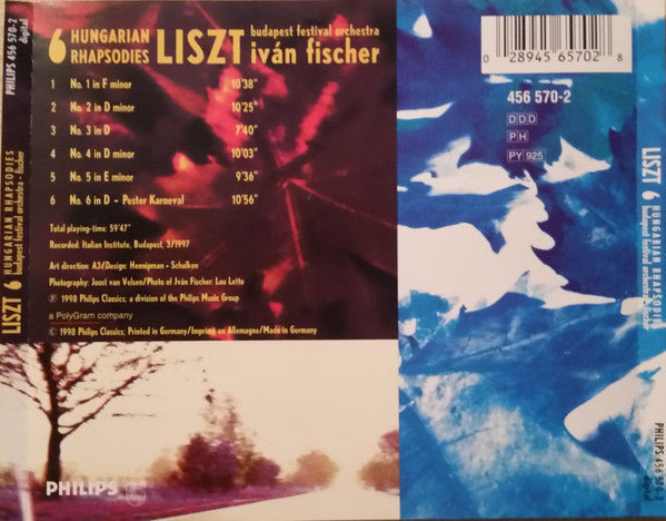 Liszt*, Iván Fischer*, Budapest Festival Orchestra : 6 Hungarian Rhapsodies (CD)