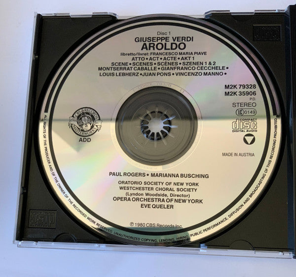 Giuseppe Verdi - Montserrat Caballé, Gianfranco Cecchele, Juan Pons, Louis Lebherz, Opera Orchestra Of New York* Dir: Eve Queler : Aroldo (Box + 2xCD)