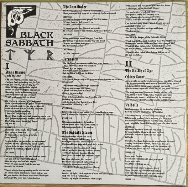 Black Sabbath : Tyr (LP, Album)