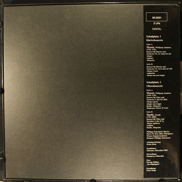 Wiener Kammerorchester, Philippe Entremont, Pierre W. Feit : Wiener Konzert, Musik auf Villa Hügel (2xLP + Box)