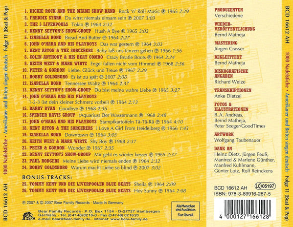 Various : 1000 Nadelstiche - Amerikaner & Briten Singen Deutsch - Folge 11 (Beat & Pop) (CD, Comp)