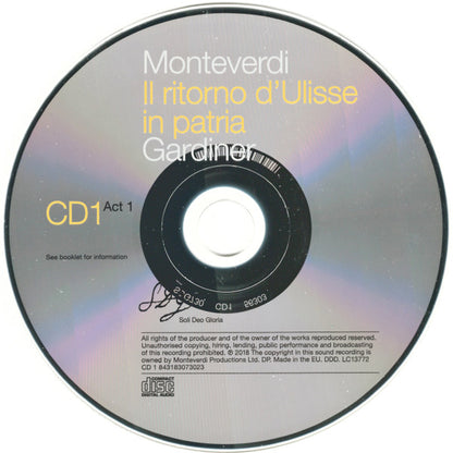 Monteverdi* – Gardiner* : Il Ritorno D'Ulisse In Patria (3xCD, Album)