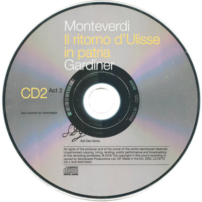 Monteverdi* – Gardiner* : Il Ritorno D'Ulisse In Patria (3xCD, Album)