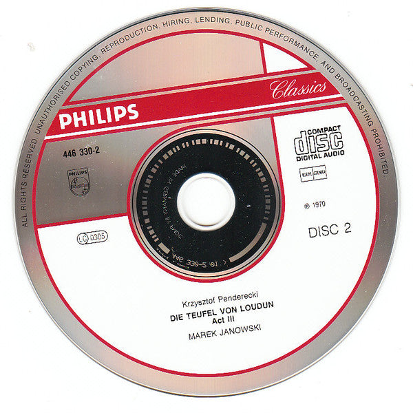 Krzysztof Penderecki : Penderecki - Die Teufel von Loudun - Janowski (2xCD, RE, RM)