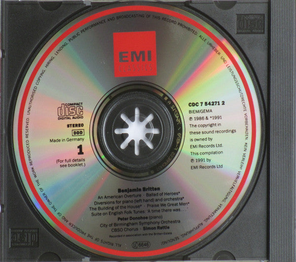 Sir Simon Rattle Conducts Benjamin Britten : Rattle Conducts Britten (2xCD, Comp)