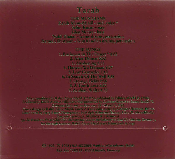 Rabih Abou-Khalil : Tarab (CD, Album)