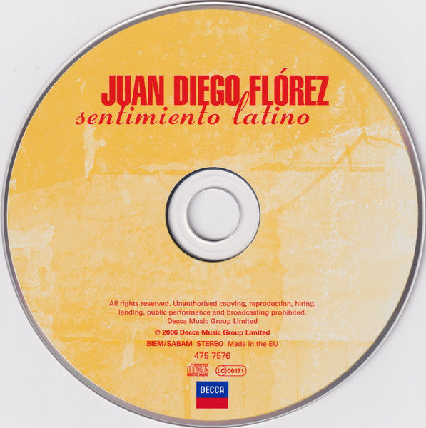 Juan Diego Florez : Sentimiento Latino (CD, Album)