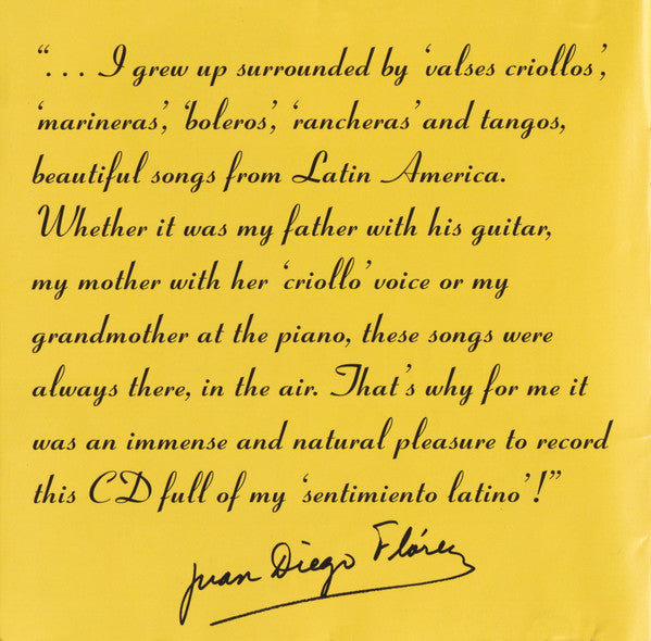 Juan Diego Florez : Sentimiento Latino (CD, Album)