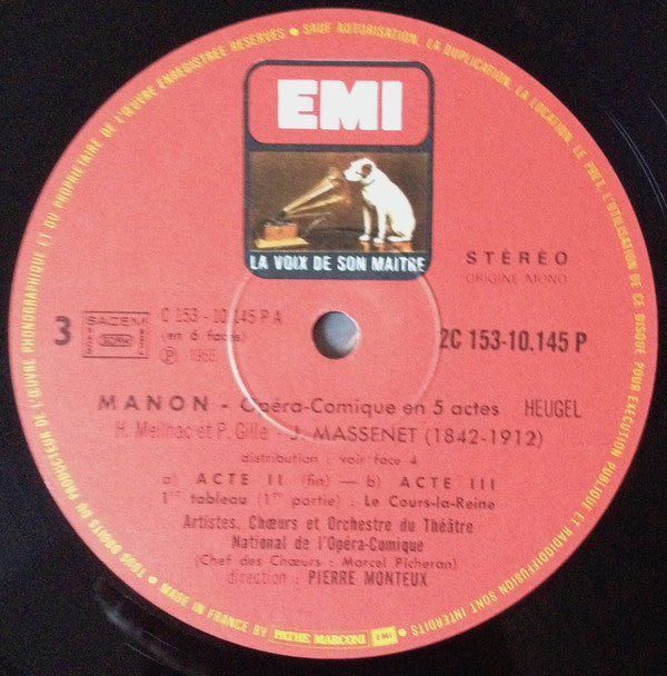 Jules Massenet, Victoria De Los Angeles, Orchestre Du Théâtre National De L'Opéra-Comique : Manon (3xLP + Box, RE)