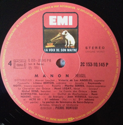 Jules Massenet, Victoria De Los Angeles, Orchestre Du Théâtre National De L'Opéra-Comique : Manon (3xLP + Box, RE)