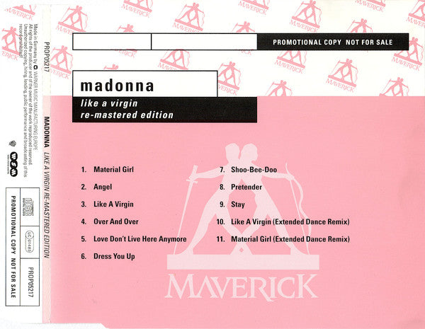 Madonna : Like A Virgin Re-Mastered Edition (CD, Album, Promo, RE, RM)