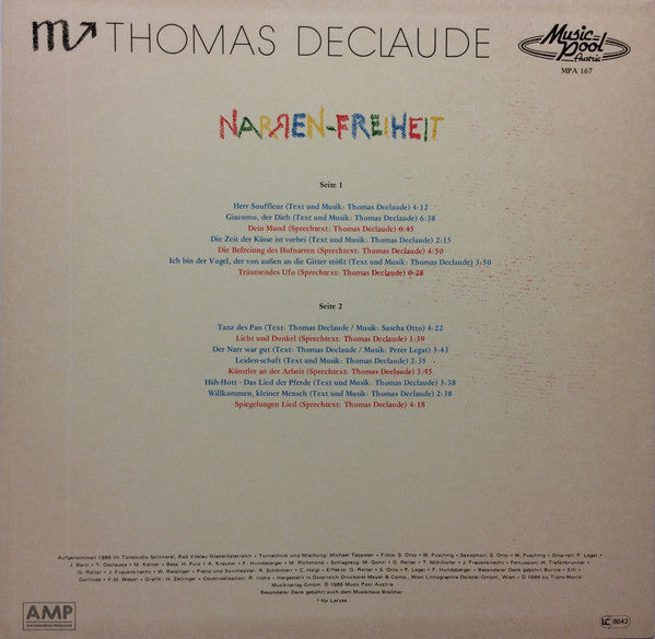 Thomas Declaude : Narrenfreiheit  (LP, Album)