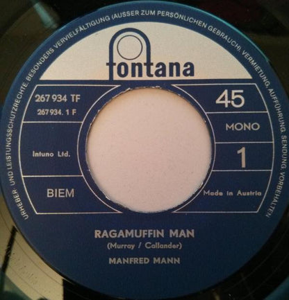 Manfred Mann : Ragamuffin Man (7", Single, Mono)