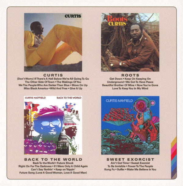 Curtis Mayfield : Keep On Keeping On: Curtis Mayfield Studio Albums 1970-1974 (Box, Comp, RM + CD, Album, RE + CD, Album, RE + CD)
