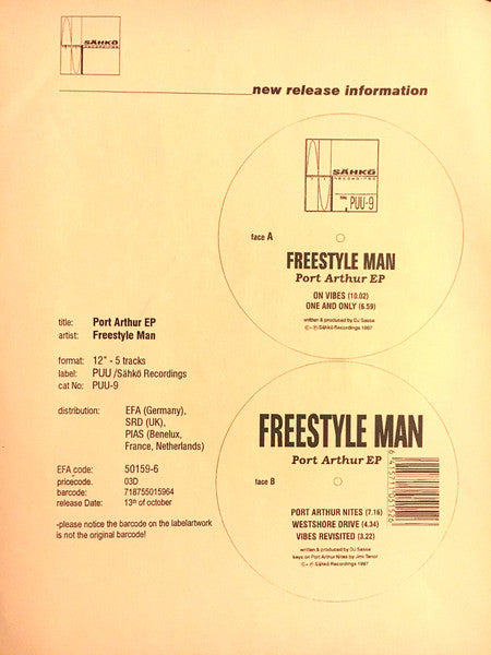 Freestyle Man : Port Arthur EP (12", EP, W/Lbl)