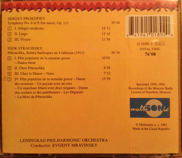 Leningrad Philharmonic Orchestra, Evgeny Mravinsky : Russian Treasure (CD)